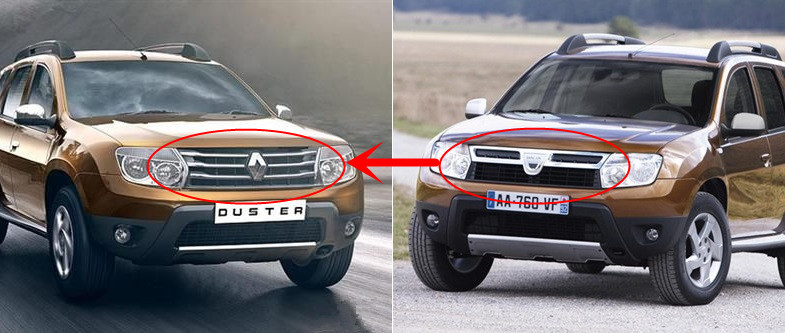 Передняя гоночная решетка OE для Renault Duster 2010 - 2015, модифицированная решетка Dacia Duster