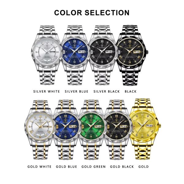 Waterproof Men's Quartz Watch with Luminous Hands and Date Display | Stainless Steel Strap, Water-Resistant - ShenZhen Wholesaler