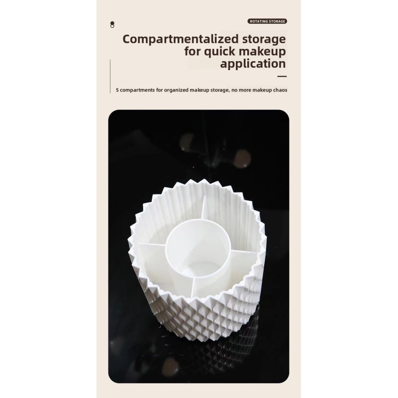 Ins Style Multi-Functional Desktop Organizer Rotating Makeup Brush Storage Tube Plastic Eyeshadow Brush Holder for Vanity Table