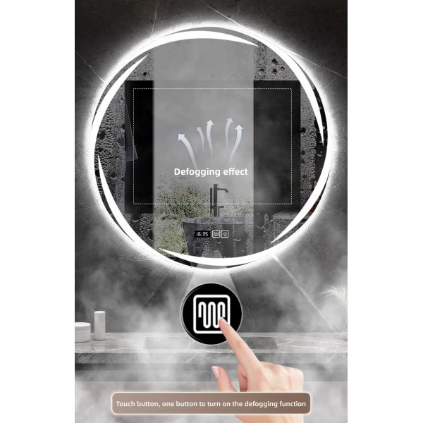 Alien Smart Tornado LED Light-Up Wall-Mounted Makeup Mirror Touch Switch Modern Design for Bathroom Use Hotels Apartments