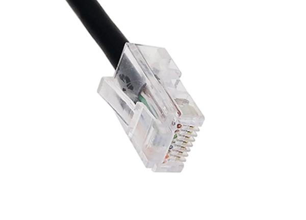Black waterproof RJ45 male to female extension cable with LED indicator, OEM/ODM welcome