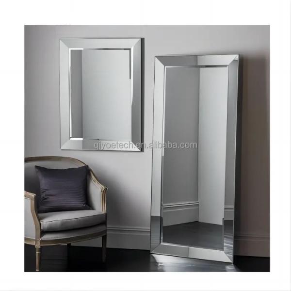 Double-Coated Silver Glass Mirror in Modern Rectangle Style for Bathroom Dressing Decor