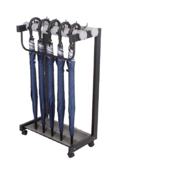 Black Metal Golf Club Push Pull Bike Cart Buggy Trolley Holder Umbrella Stand for Drug Stores