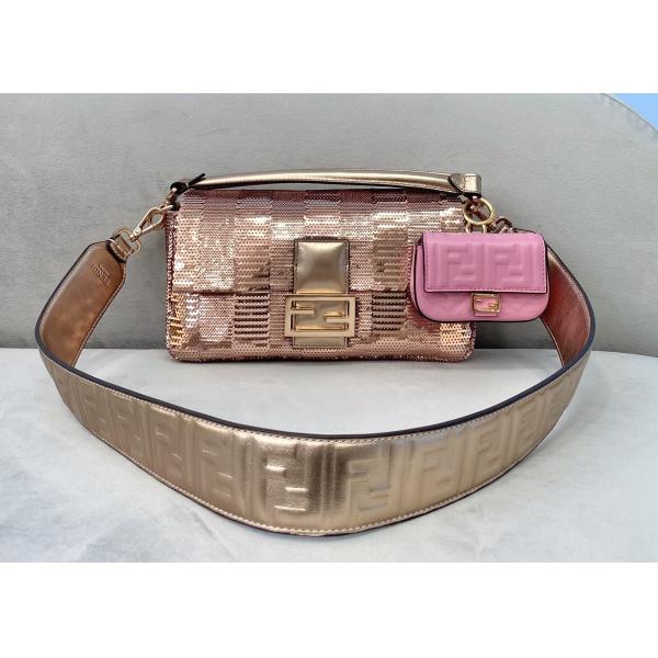 Rose Bead Piece Decoration Bling Bag Unique Shine Cross-Body Bag Baguette Bag