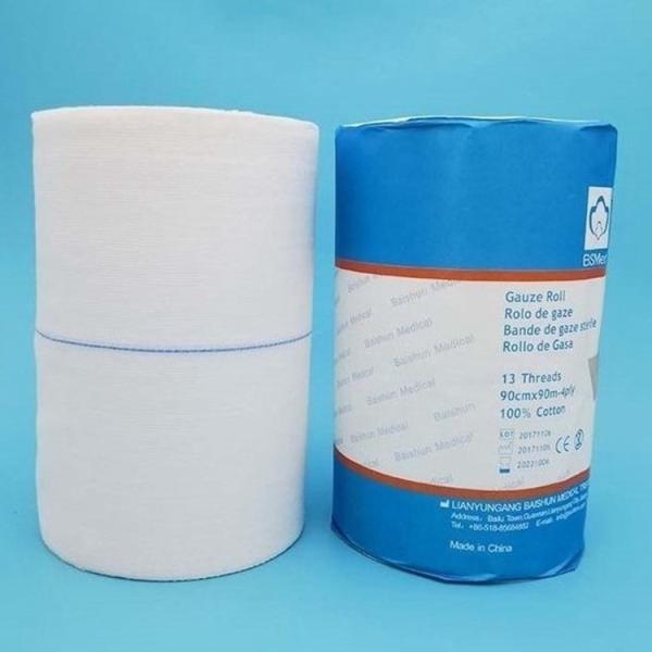 Fabricante Personalizado 4ply Dobragem Algodão Branco Hospital Medical Gauze Jumbo Roll