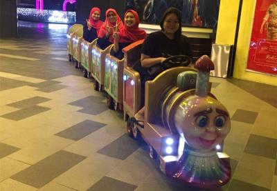 Trackless Kiddie Train Rides For 10 Kids Cartoon Train Shape Shopping Mall Use