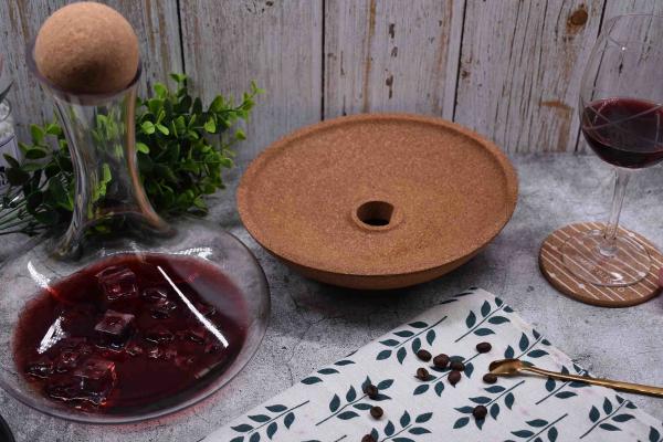 23cm Natural Cork Coasters Sturdy Glass Top Wine Decanter Cork Stoppers Anti Corrosion