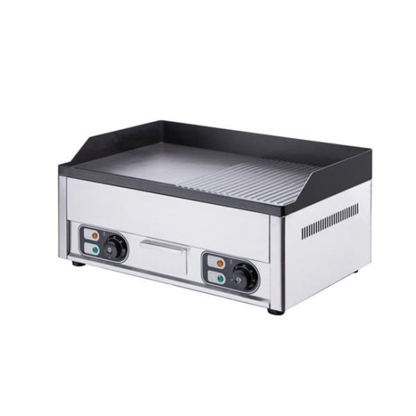 Reataurant Half Flat Electric Flat Top Grill Anti Rust 2kw Non Slip Feet