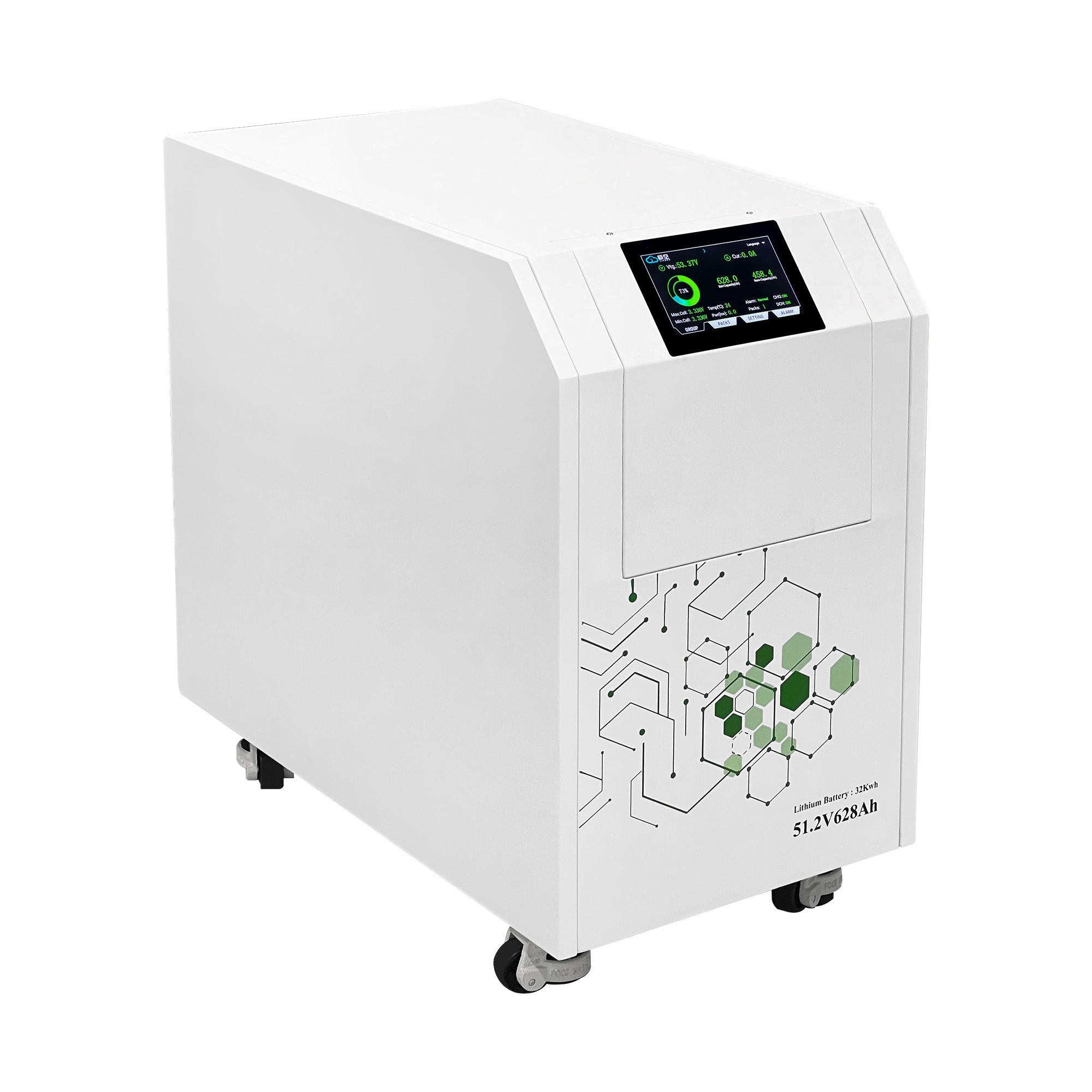 Wheeled Mobile 32KWh Lithium Battery 51.2V628Ah 10000 Cycles Off Grid Solar Storage Battery