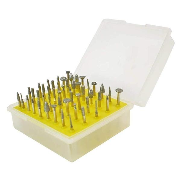 Diamond Coated Grinder Head Lapidary Burr Drill For Dremel Rotary Tools Pack Of 50Pcs