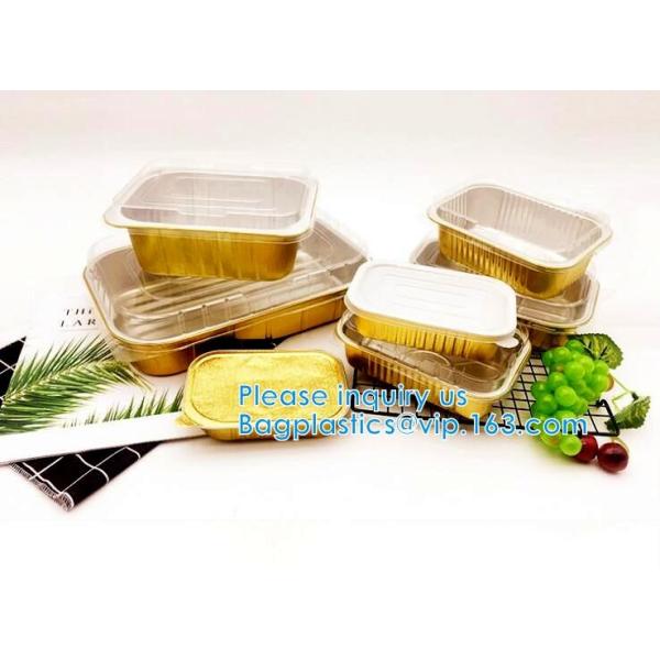 Aireline Rectangle Shaped, Disposable Aluminum Foil Pan, Take-Out Food Containers, Foil Cake Cup