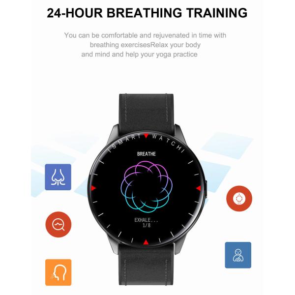 Leather Strap Smart Sport Watch Calorie Consumption Blood Pressure Monitor For Women Men