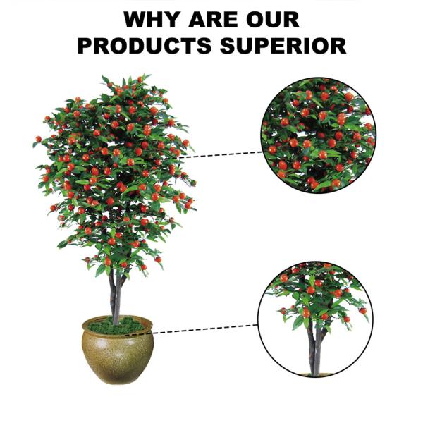 High Simulation Artificial Cherry Tree Red Fruits 160cm Custom Size Indoor Decor