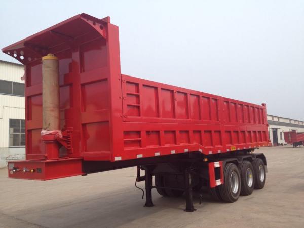 Three Axles Hydraulic Dump Truck Trailer Tipper Semi Trailer 60 - 80 Tons