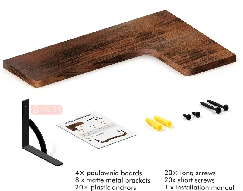Wholesale Popular Home Decor Solid Wood Floating Shelf Wall Mounted Wooden Display Rack for Storage Display