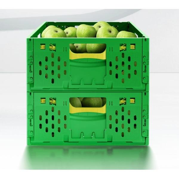 Зелёные тяжеловесные транспортные пластиковые ящики для хранения на складах и в супермаркетах