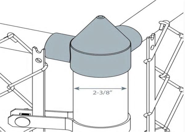 Two Built In Rail Connectors For 1 3/8'' Top Rail And 2 3/8'' Terminal Cornal Corner Post