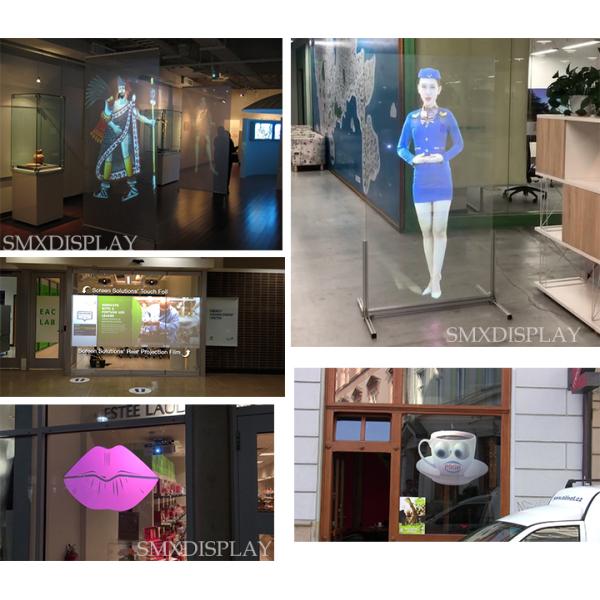 OEM 3D Голографическая проекционная пленка Клейковый задний проектор Экранная пленка 4 цвета необязательно