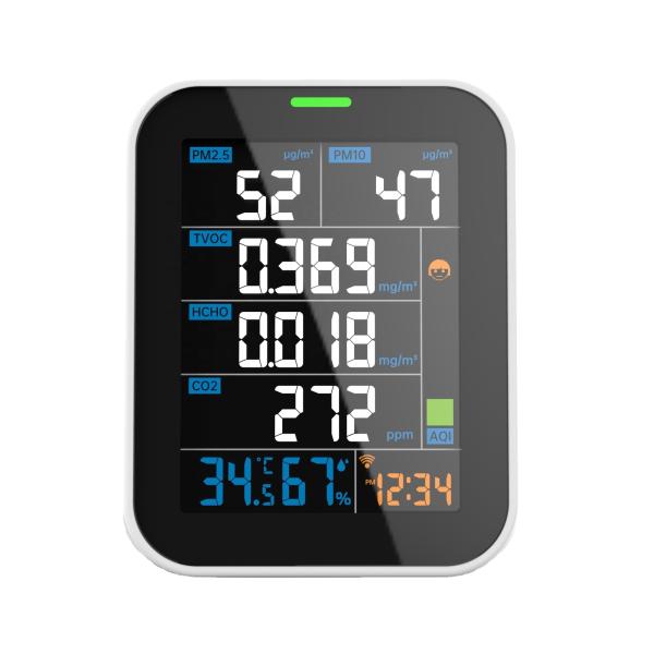 PM2.5 PM10 CO2 Монитор воздуха в помещениях TVOC HCHO Частикомер воздуха
