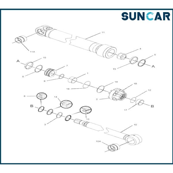 BOOM-SK200-3 Good Quality Boom Cylinder Seal Kit For Kobelco Excavator SK200-3