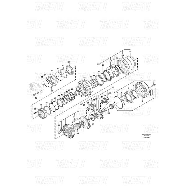 Colores personalizados VOE14608847 Excavadora Drive de viaje Catálogo caja de engranajes Cerrojo de instalación y máximo rendimiento