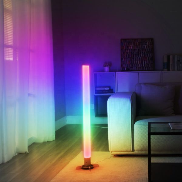 360 Degree Emitting RGB Mood Light with Remote Control 24W Standing LED Lamp for Modern Home Decor