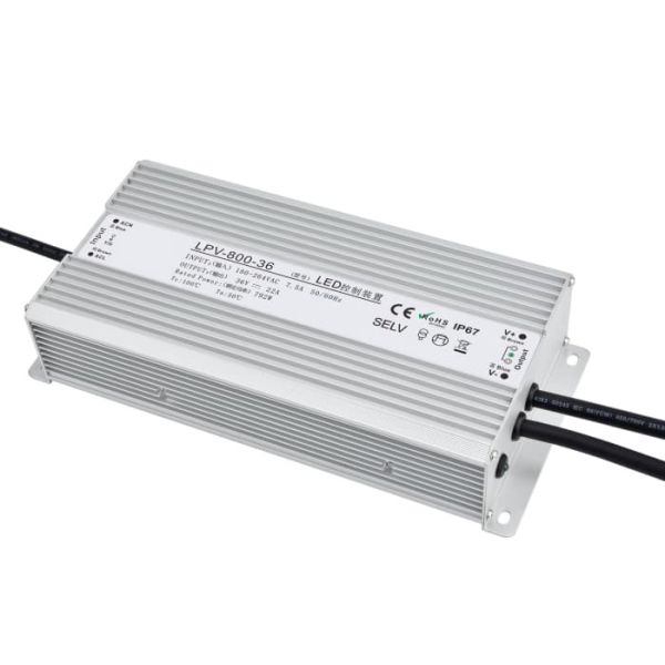 Wide Voltage IP67 Waterproof Switching Power Supply Constant Voltage Compact Size 800W 24V 36V 48V LED Driver