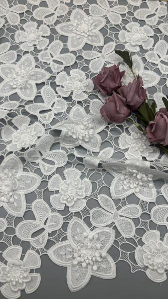 Tissu en dentelle blanc Dentelle brodée Design personnalisé
