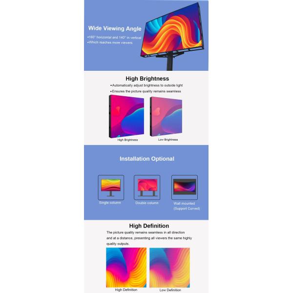 HD Full Color High Brightness Large Outdoor Video Display Energy Saving P8 P10