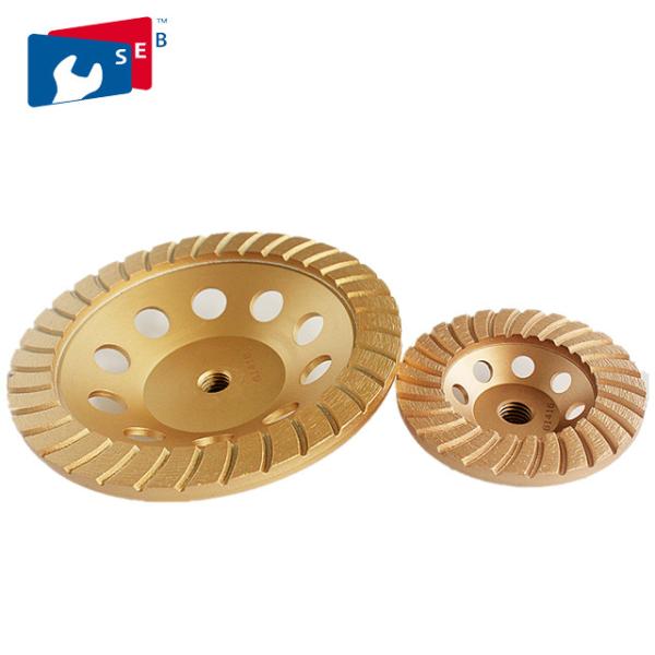 Hot Press Diamond Cup Wheel , Diamond Floor Grinding Disc With Arrow Segment