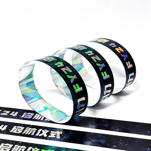 Venda Quente Pulseira de Parque Aquático Brilhante Brilhante Pulseira de Papel Laser Para Eventos de Adultos e Crianças Pulseira