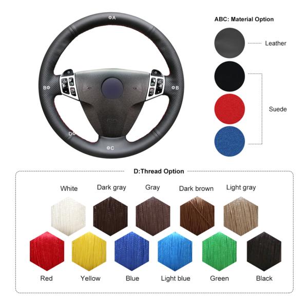 Car Accessories Hand Stitched Artificial Leather Steering Wheel Cover for Saab 9-3 2003 2004 2005 2006 2007 2008 2009 2010 2011