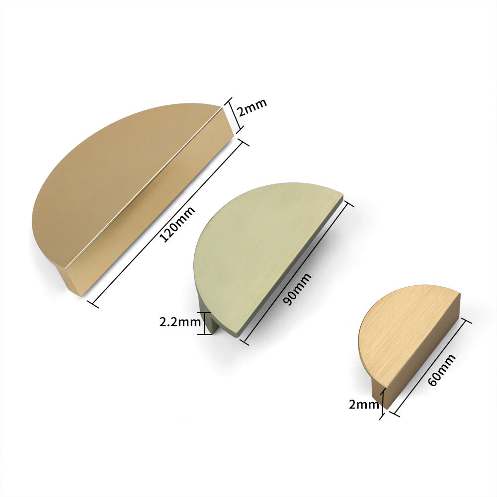 Wholesale Gold Half Moon Handles Knobs Drawer Door Knob Pulls for Cabinet