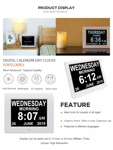 8 Inch Digital Picture Frame  LCD Display Video Music Player Remote