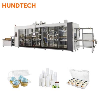 Vácuo descartável plástico automático da máquina de Thermoforming que forma a organização