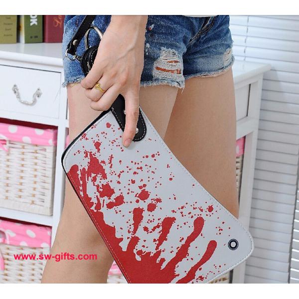 Fashion Designer Clutch Women Clutch PU Creative Rock Punk Blood Kitchen Knife Handbags