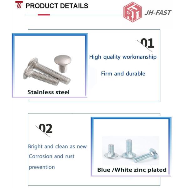 GB стандартные нержавеющая сталь болты цинковые завершение квадратные болты шеи грибная голова