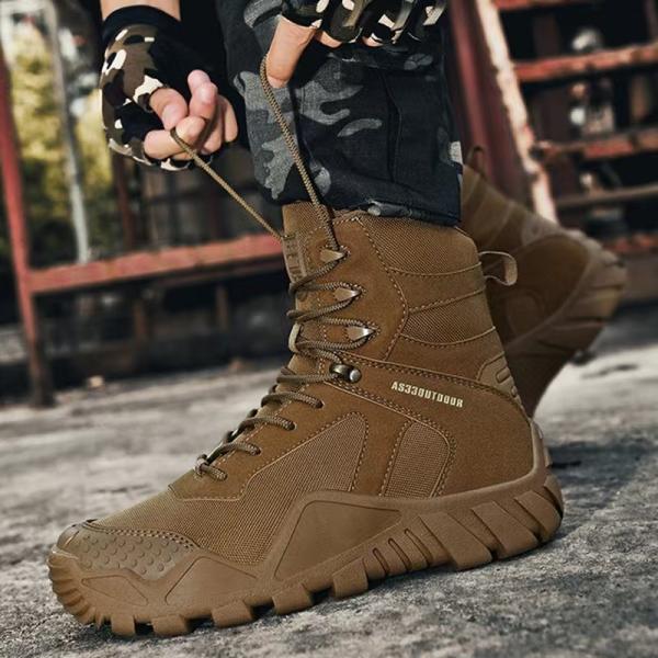 Breathable Tactical Boots Mid Top Special Forces Hiking Boots Large Size