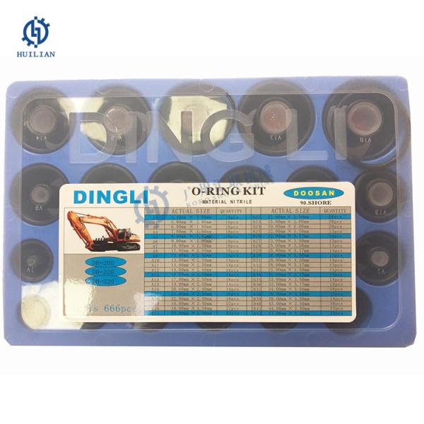 O nitrilo do bloco do grupo do anel-O de DH Dingli O Ring Kit Rubber da máquina escavadora sela a caixa de borracha do reparo do anel-O