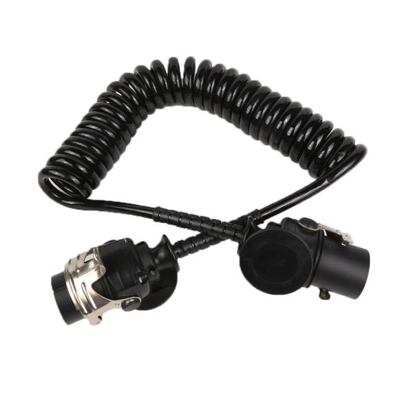 Corrosion Resistance Coiled Trailer Cable 5 Pole ABS Material Matte Process Surface