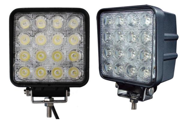 Square 6000K 3300lm Led Fog Lights For 4WD 4X4 ATV SUV Stainless Steel Bracket
