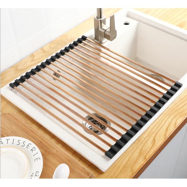 Foldable 0.97KG Steel Kitchen Basket Rack Titanium Square