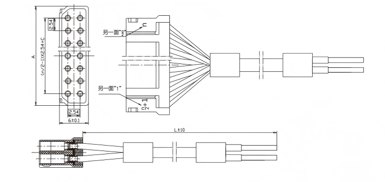 Micro Rectangular PCB Connector JL23-22TKY 22Pins Plug with Gold-Plated Contacts and 2.54mm Double-Row Spacing in PPS Insulator