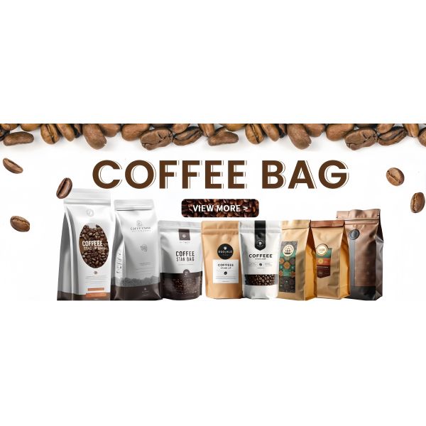 Eco Friendly Kraft Coffee Packaging Pouch Scratch Resistant Resealable Coffee Bags