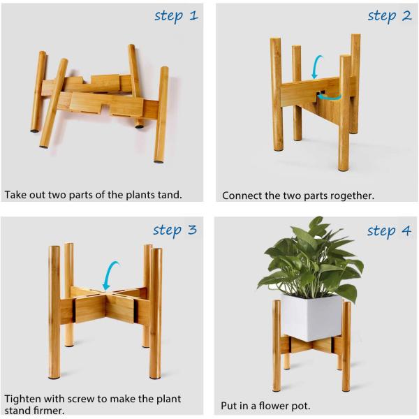 Flower/Green Plant Used Modern Design Bamboo Solid Acacia Wood Plant Pot Stand Holder