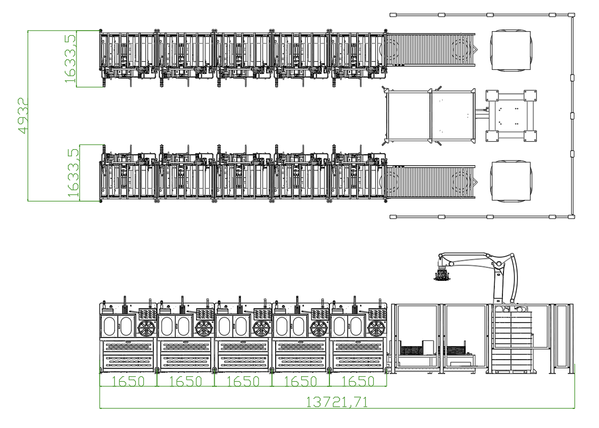 180kg Load Automatic Palletizing System High Capacity 480V Robotic Palletizing Solutions