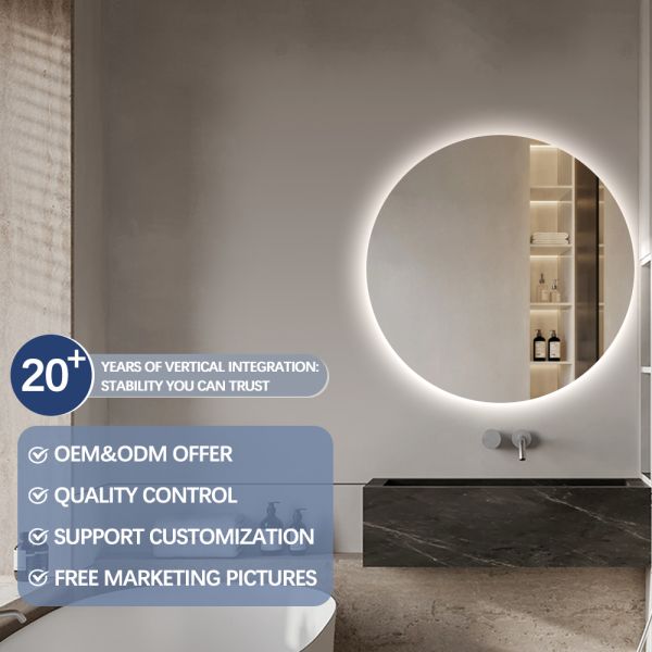 OEM ODM Custom LED Bathroom Mirror , LED Bathroom Touch Screen Mirror