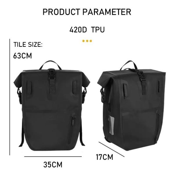 Ultra Durable High Capacity Multi-functional Bike Rear Bag Pannier Bag Motorcycle