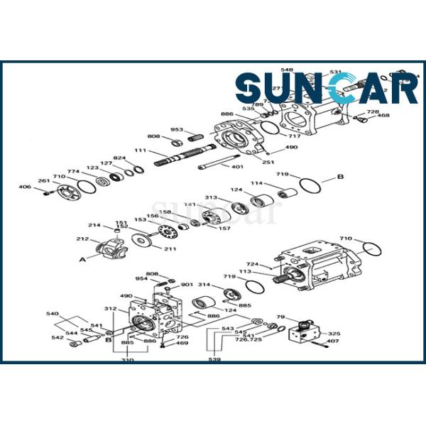 Doosan Main Pump Repair Kit 2401-9233KT BODY REGU Seal Kit For SOLAR 290LC-V SOLAR 330LC-V Excavator