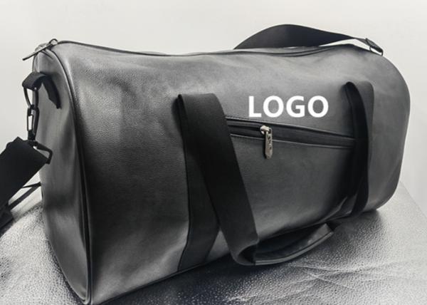 Black Men Sports Duffle Bag Leather Travel Weekender Overnight Duffel Bag